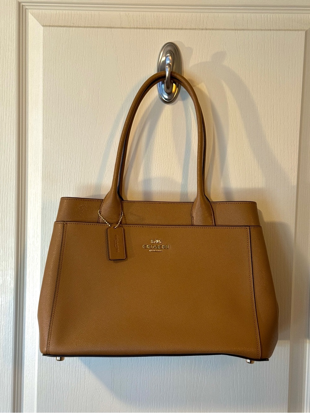 Coach Tan Leather Tote with Gold Hardware